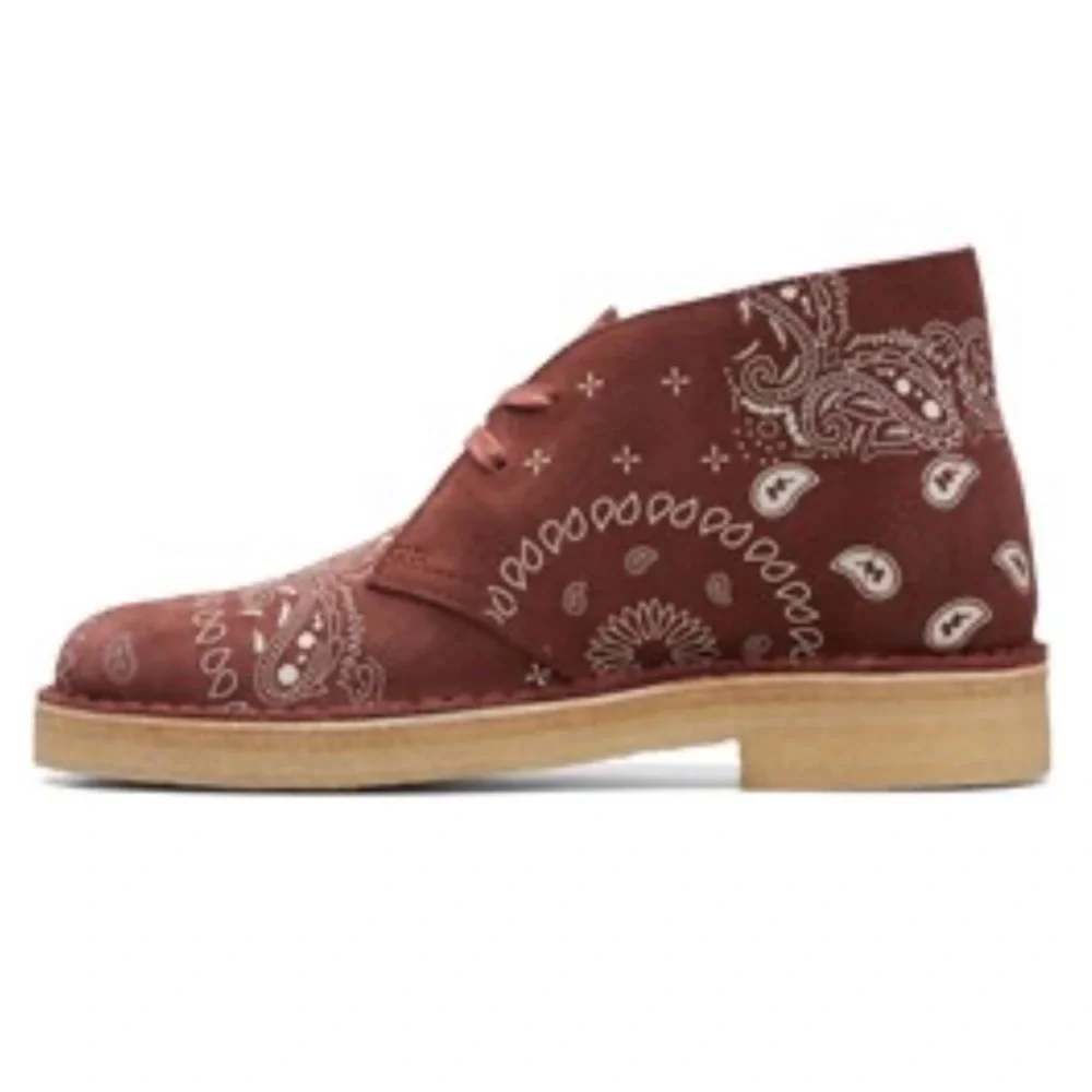 CLARKS Original Paisley Boho Desert Boot in Brick Red